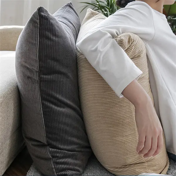 소파 침실 거실용 장식 던지기 베개 커버 18×18 2개 세트, 가정 장식용 세련된 부드러운 줄무늬 소파 베개 커버