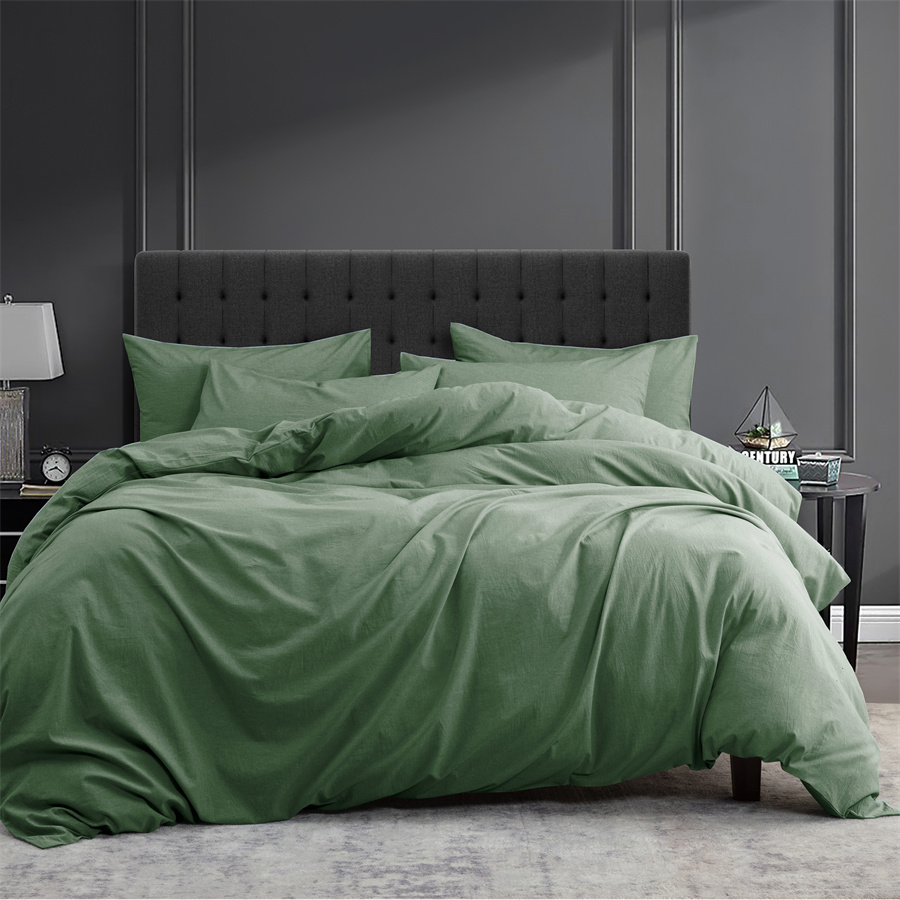 High Quality Twin Duvet Insert Supplier –  Duvet Cover Set 100% Washed Cotton 3 Piece Bedding Set – HANYUN