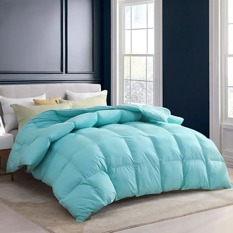 50/50 Grey Duck Down Comforter, Noiseless Soft Poly /Cotton(TTC) Down Comforter-Home & Hotel Collection- Medium Warmth All Season Fluffy Duvet Insert.