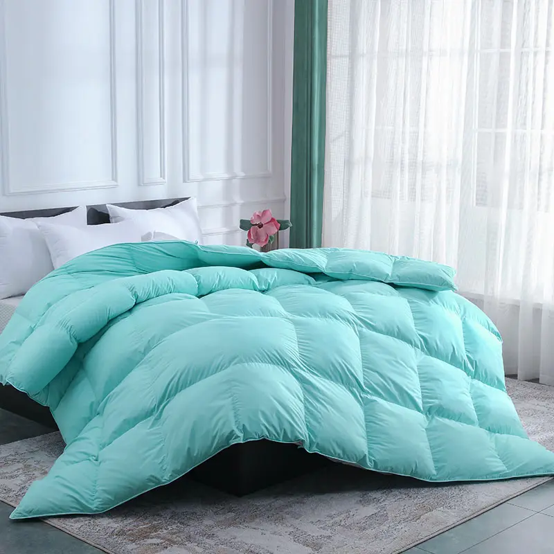 50/50 Grey Goose Down Comforter, Noiseless Soft Poly /Cotton(TTC) Down Comforter-Home & Hotel Collection- Medium Warmth All Season Fluffy Duvet Insert