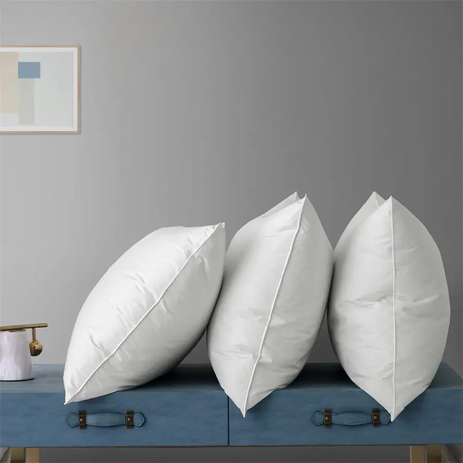 50% White Duck Down Feather Pillow Inserts -suitable for Side and Back Sleeper-100% Organic Cotton Cover Bed Pillows