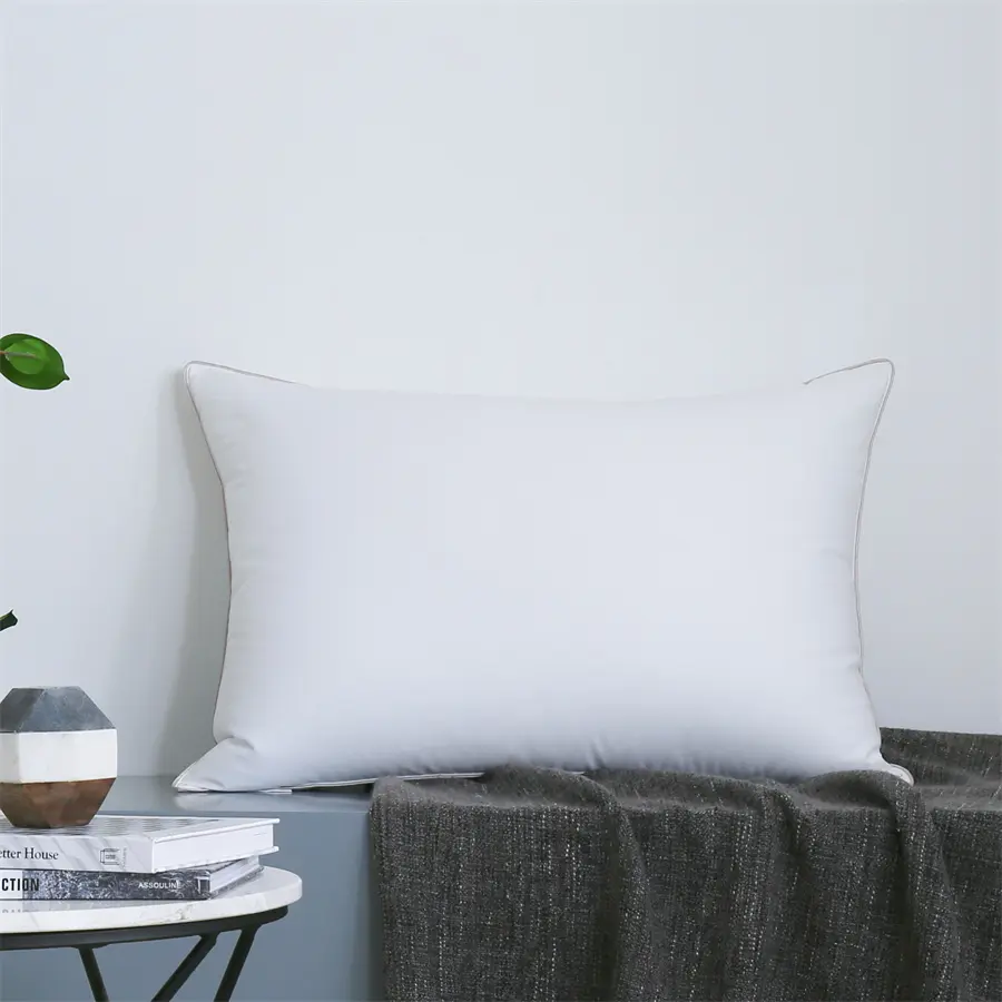 75% White Goose Down Pillow Insets -oyenera Kugona Pambali ndi Kumbuyo-100% Organic Satin Cotton Cotton Pillows