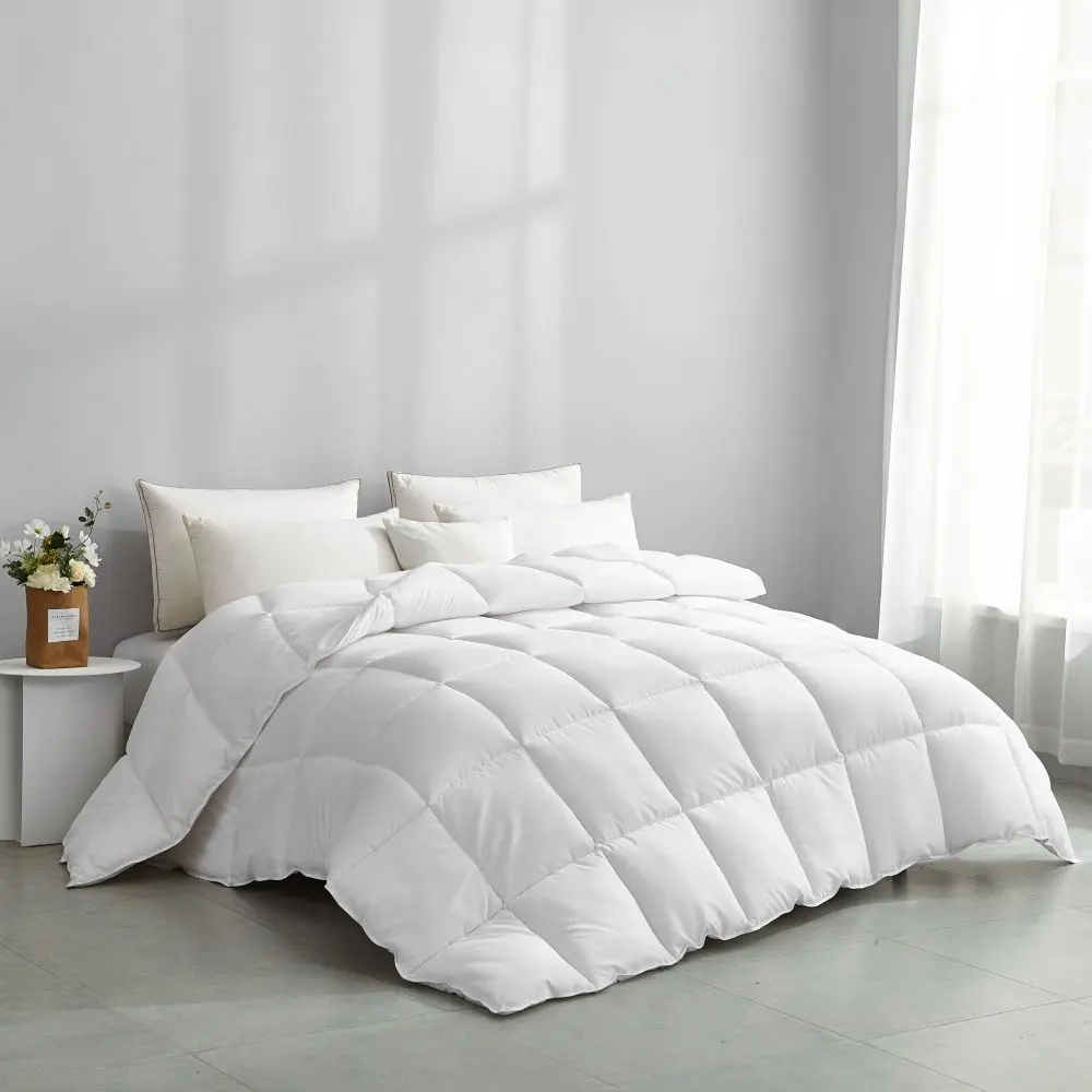 100% Viscose from Bamboo Comforter for Hot Sleepers- Breathable Silky Soft Bamboo Duvet Insert Queen/King /Over Size-with 8 Corner Tabs- All Season Comforter 