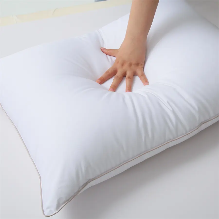 75% White Goose Down Pillow Insets -oyenera Kugona Pambali ndi Kumbuyo-100% Organic Satin Cotton Cotton Pillows