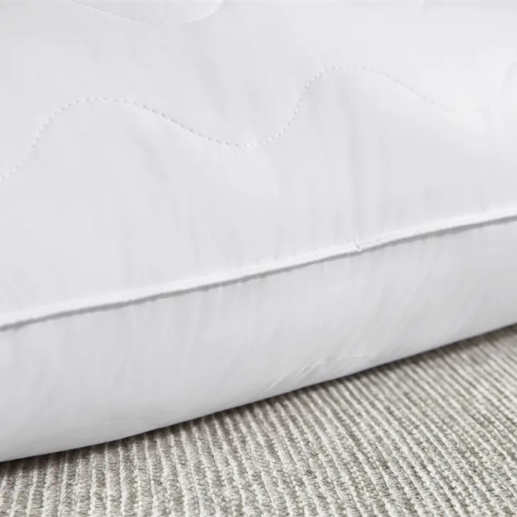 Wave quilted pattern Sandwich 3 layer soft supportive pillow Inserts -suitable for Side and Back Sleeper-100% OrganicBed Pillows