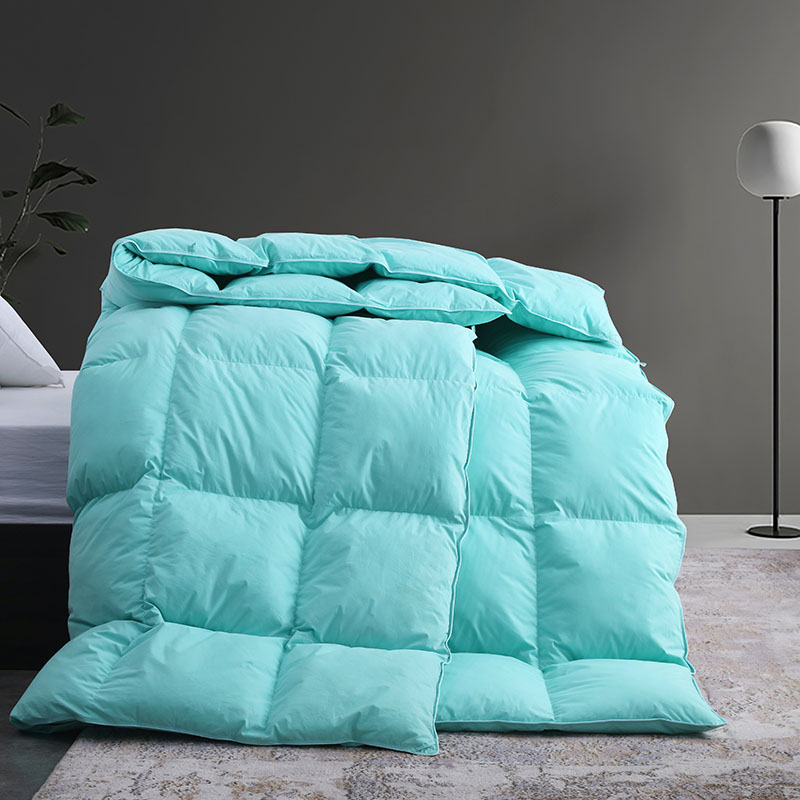 China wholesale Fluffy Down Comforter Factory –  Goose Down Comforter All Season Down Duvet Insert Cotton Shell Soft Aqua Bed Comforter with 8 Corner Tabs – HANYUN
