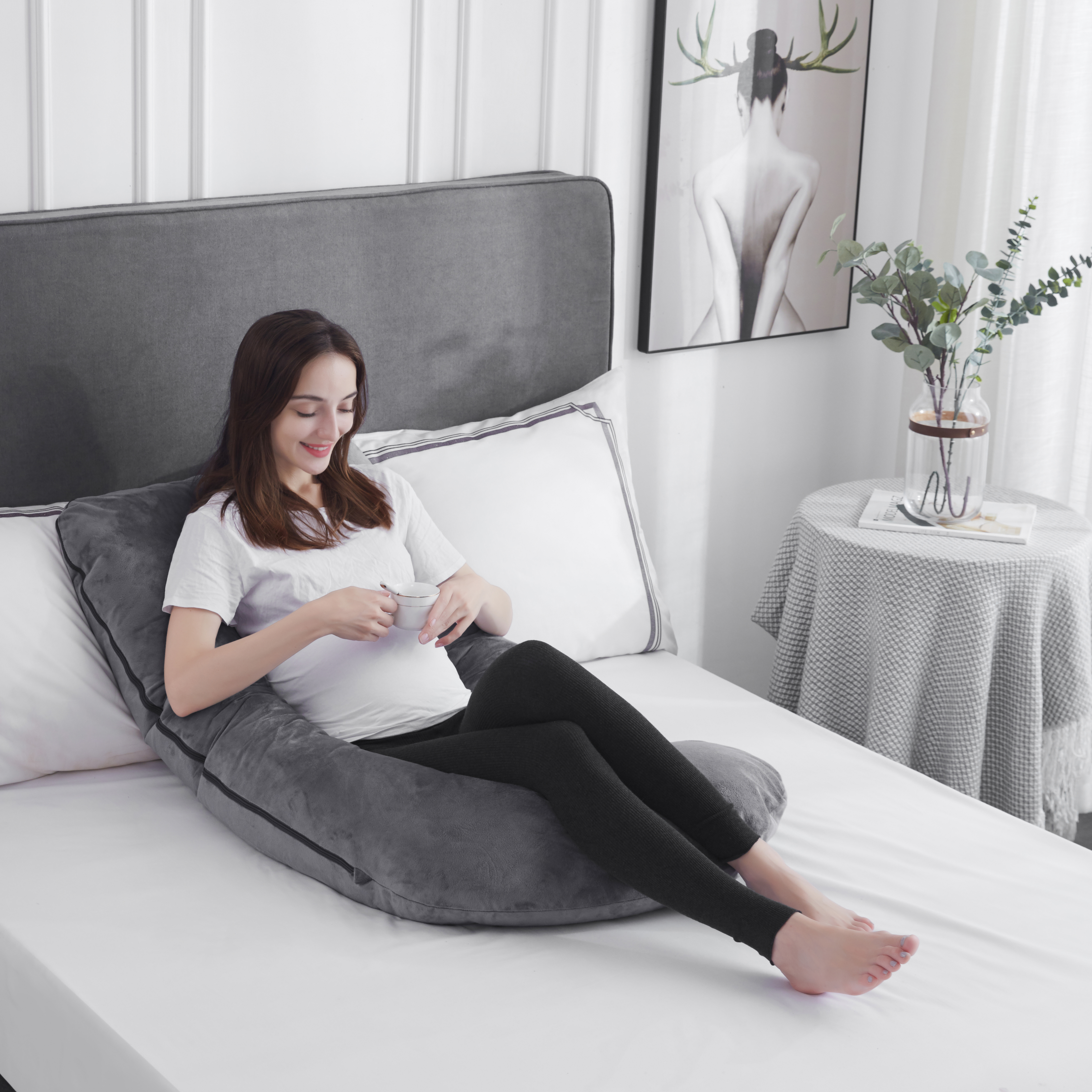 High Quality Outdoor Pillow Inserts Manufacturer –  Pregnancy Pillow for Sleeping U Shaped Pregnancy Full Body Pillow Maternity Support Pillow for Pregnant Women – HANYUN