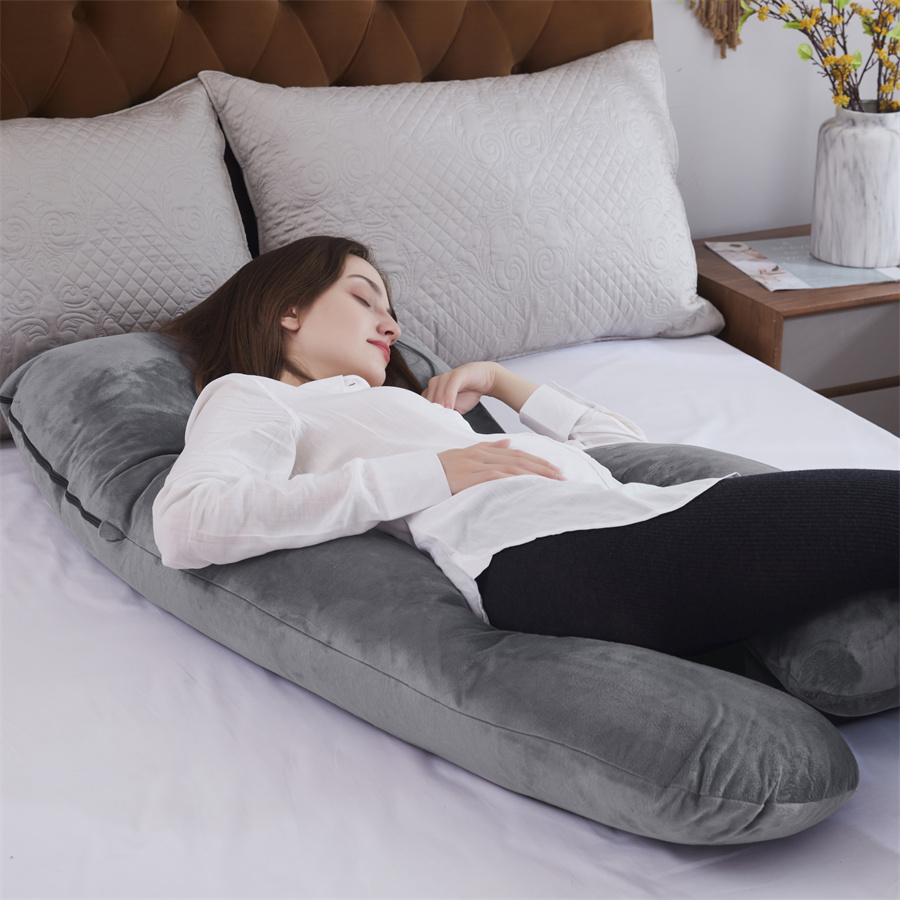 Best Cheap Leg Pillow Factory –  Pregnancy Pillow for Sleeping UL Shaped Pregnancy Full Body Pillow Maternity Support Pillow for Pregnant Women – HANYUN