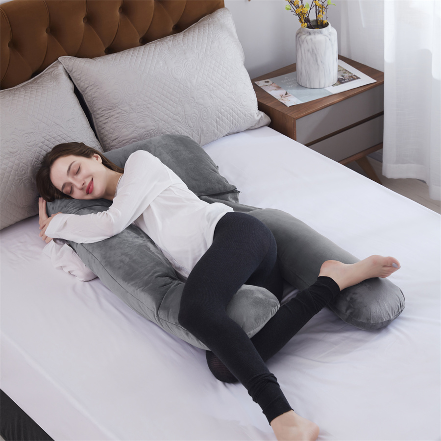 Custom Discount Siberian Goose Down Pillow Supplier –  Pregnancy Pillow for Sleeping U Shaped Pregnancy Full Body Pillow Maternity Support Pillow for Pregnant Women – HANYUN