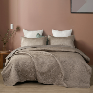 High Quality White Bedding Set Exporters –  All Season Quilt Set 3 Piece Bedspread Coverlet Set Emerald Khaki – HANYUN