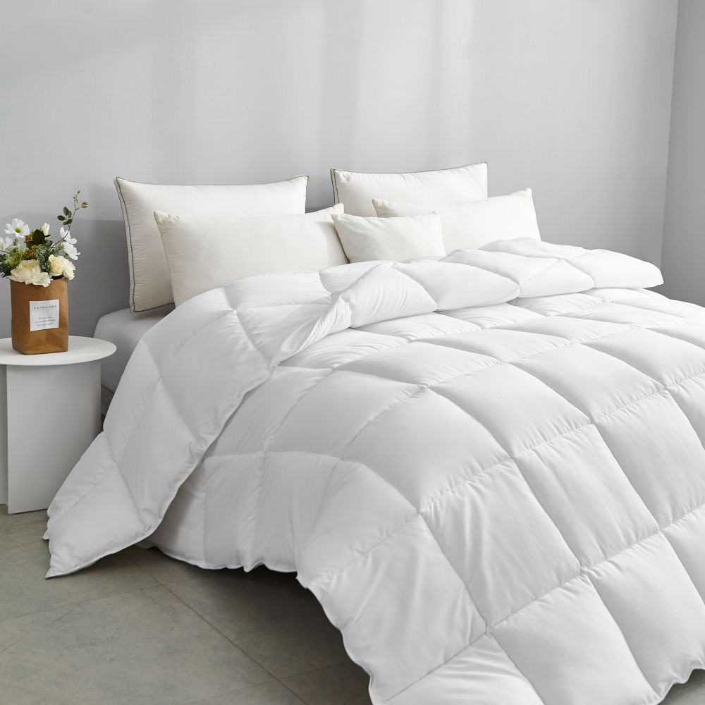 High Quality Twin Comforter Exporters –  Down Alternative Comforter All Season Duvet Insert White Soft Brushed Microfiber Cover Skin-Friendly Noiseless Comforter – HANYUN