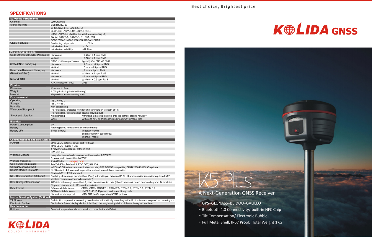 Tilt Survey E-Bubble NFC Functions Kolida K5 Plus GPS RTK Surveying (2)