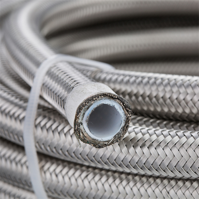 304 Stainless Steel Braided PTFE Hose AN3 to AN20 Racing Auto Oil Cooler Hose