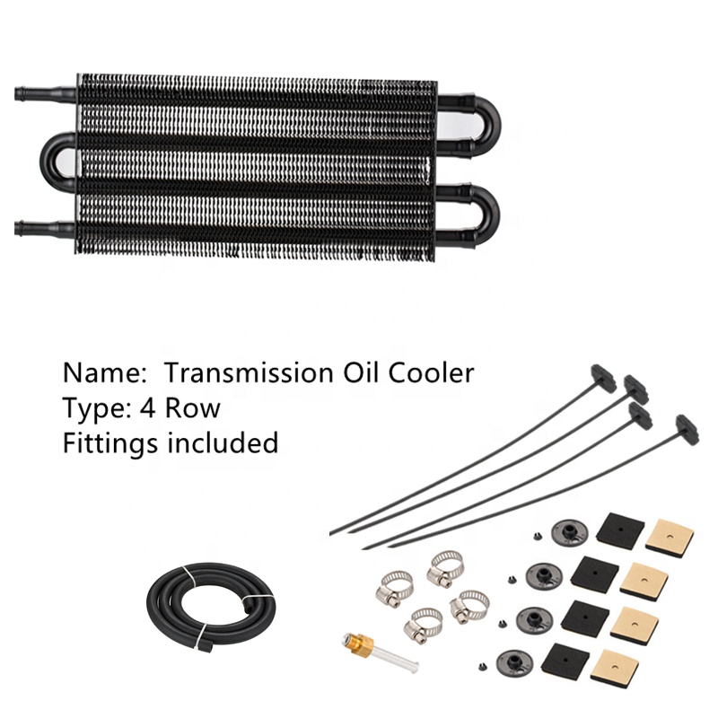 2021 Good Quality Oil Cooler Sandwich - HaoFa Universal Auto Aluminum Fin Transmission Oil Cooler Kit 4 Row Black – HaoFa