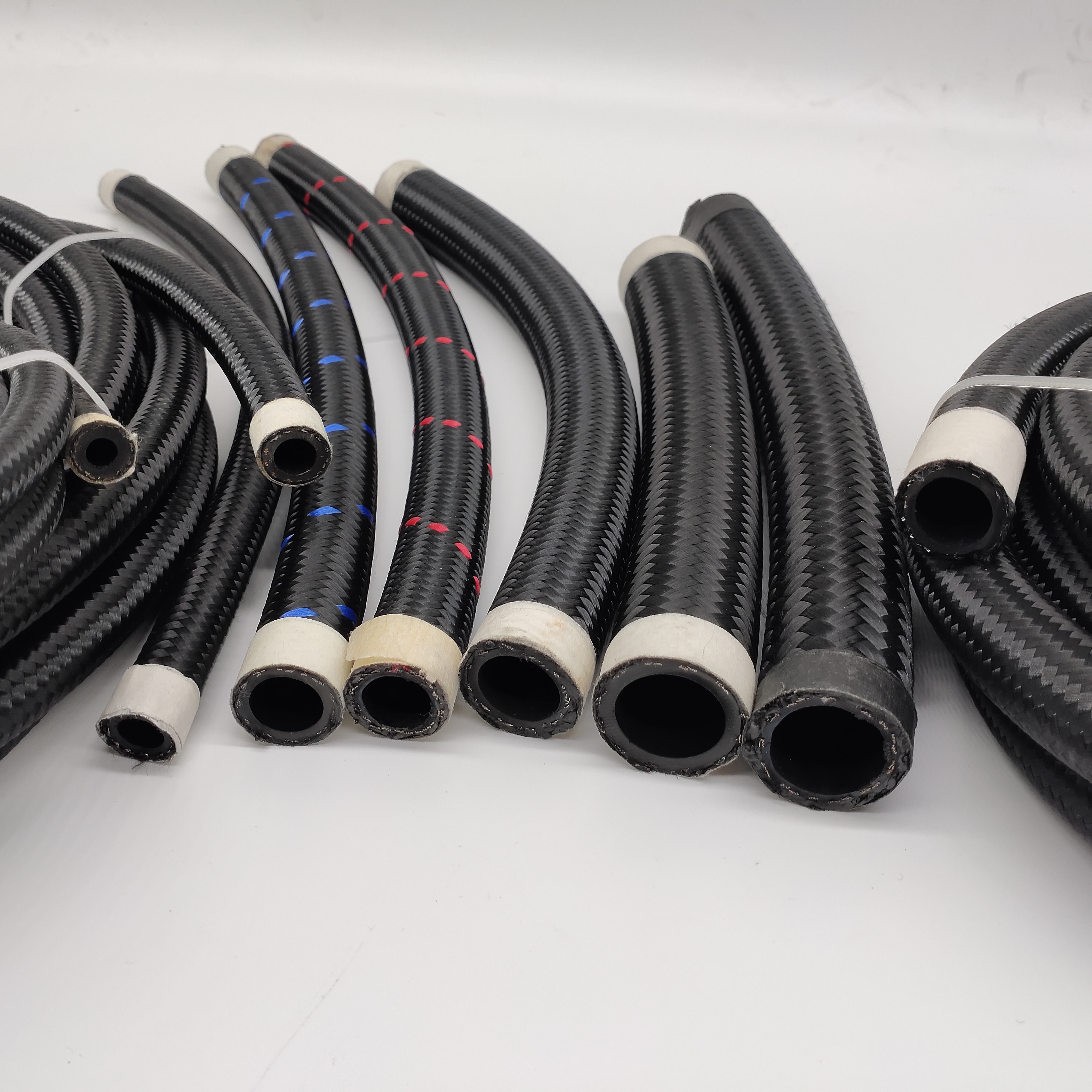 CPE NBR 3/8 #6 6# an6 6AN 20FT 10FT Rubber Black Nylon Stainless Steel Braided Fuel Line Oil/Gas/Fuel Hose Tube