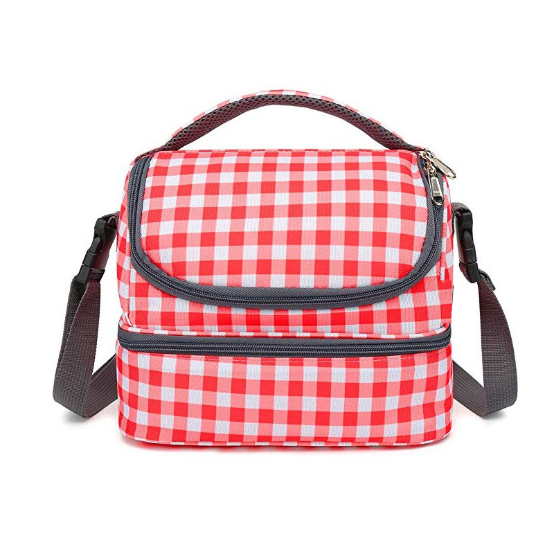can be custom cross-border outdoor cooler bag multifunction bulk  double-deck convenient lunch bag