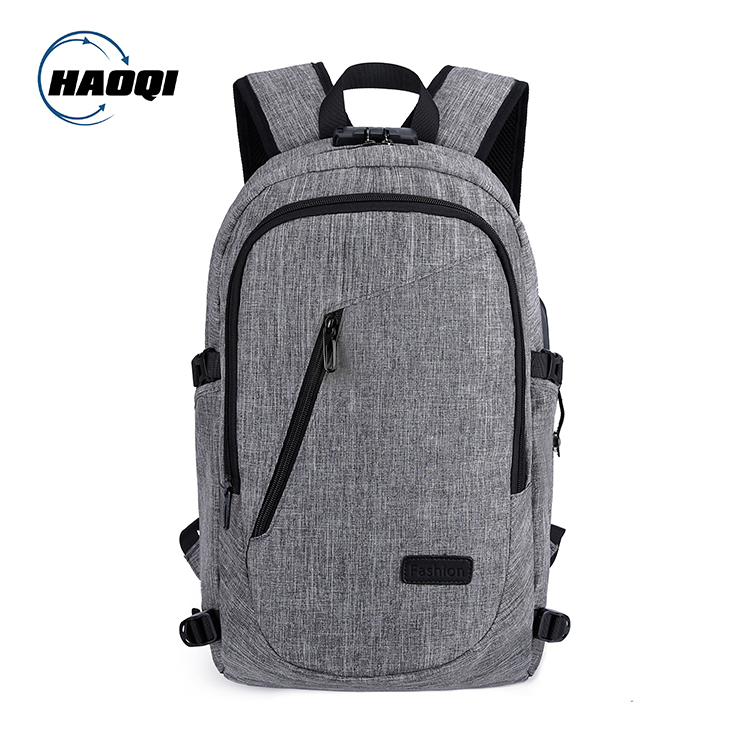 China Military Rucksack Factory –  Waterproof Anti Theft Men Business Backpack Laptop Bags With USB Charger – Haoqi