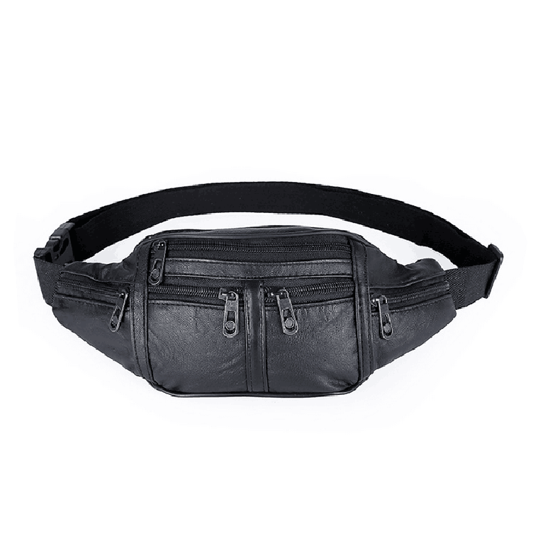 Fanny pack wholesale leather black Fanny pack custom logo for women men festival waist bag