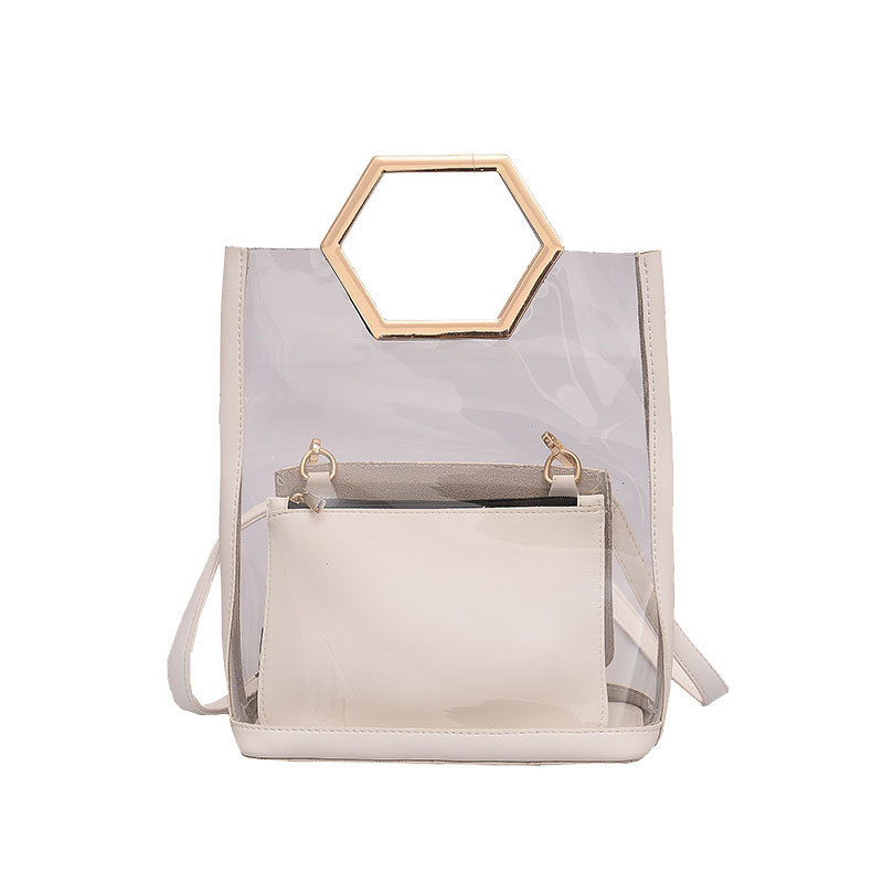 stylish transparent fashion all-match cheap shopping Bag  Women creative fashion  Handbags