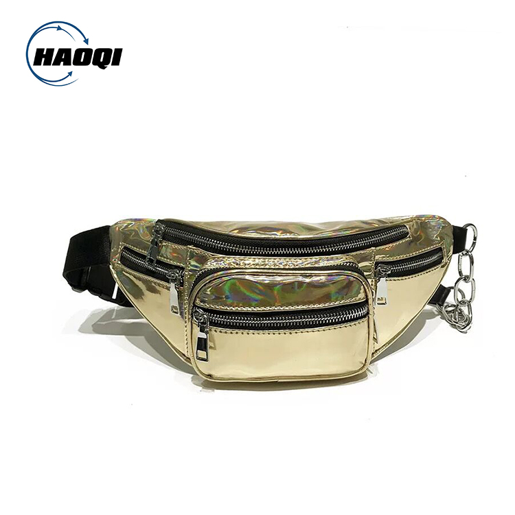 Women waist bag waterproof chest pack laser leather fanny pack