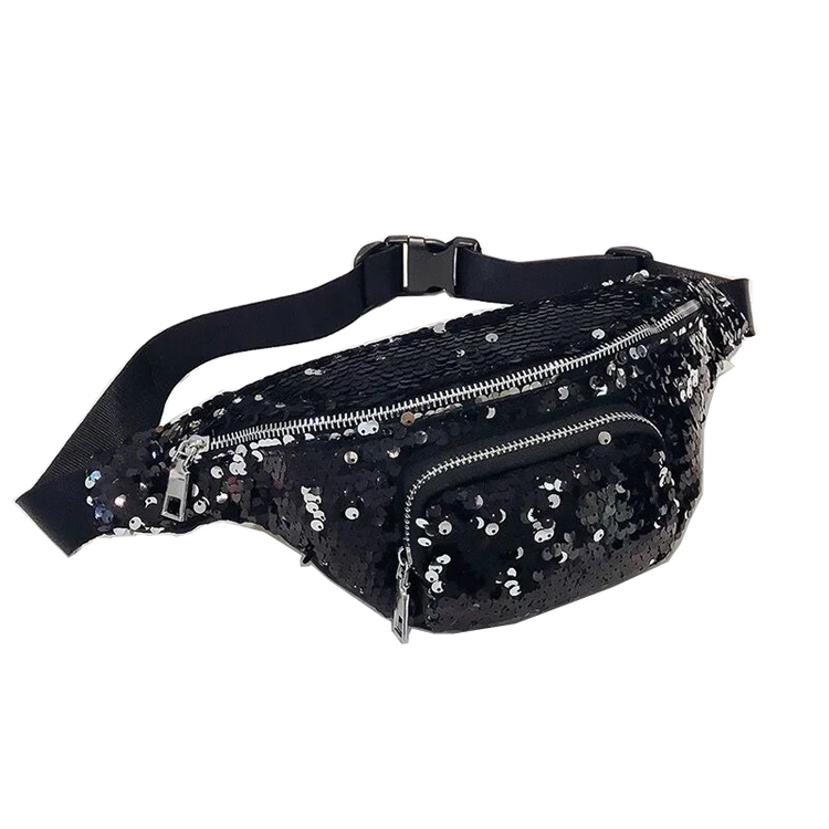 Sequin fashionable sexy beauty bum bag fanny pack