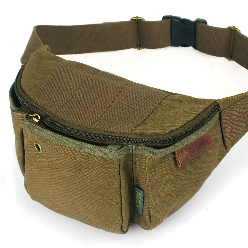 outdoor style military canvas waist bag with Higih Quality
