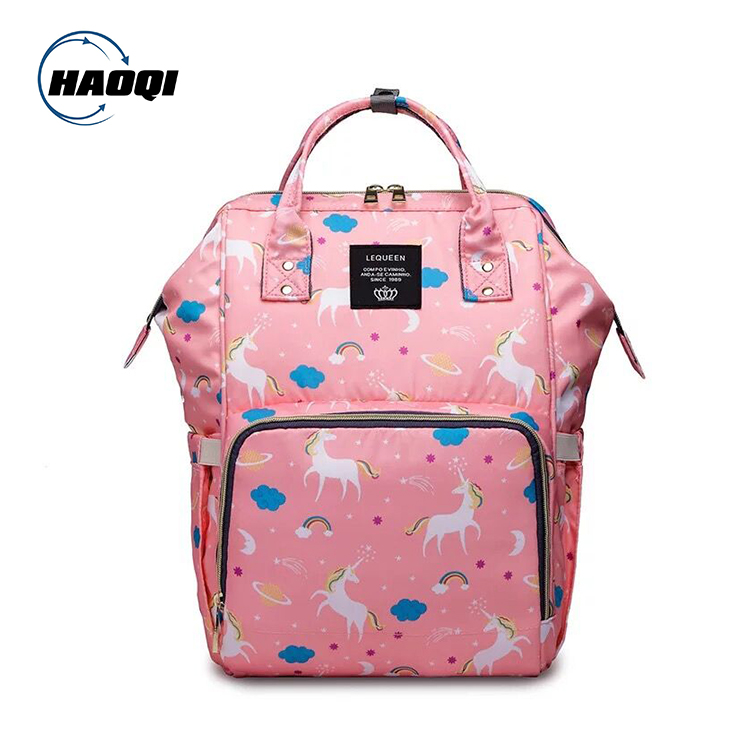 New collection fashion stylish girl pink baby backpack diaper bag organizer