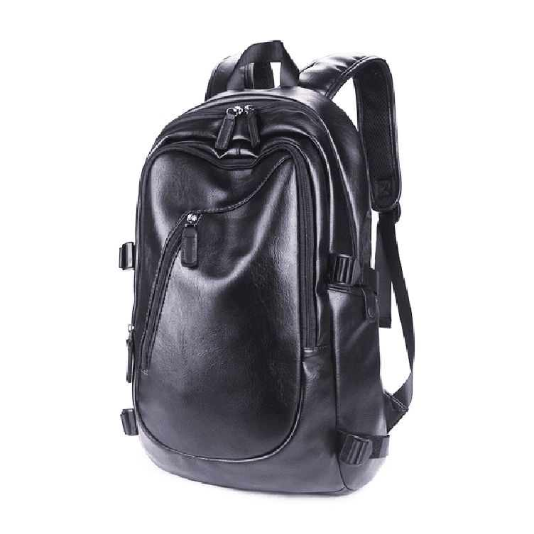 Popular styles high-grade waterproof low MOQ men pu leather backpack