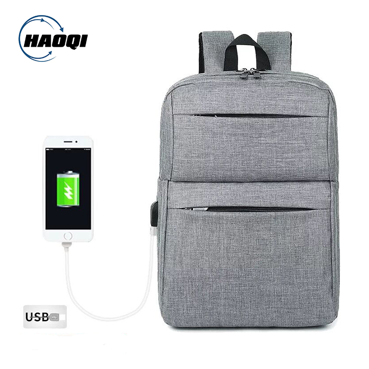 China Duffel Bag Factories –  Waterproof Men computer backpack 15.6inch laptop bag with charging port – Haoqi