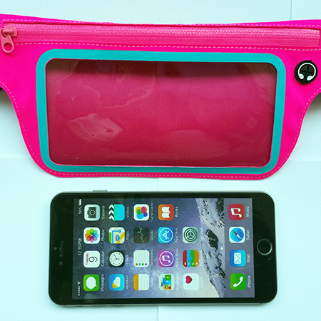 hot selling mobilephone touch screen top grade ultrathin with reflective  waterproof zipper waist bag