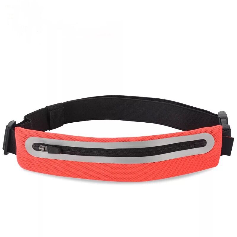 Custom men and women fanny pack elastic reflective sport mini running belt waist bag