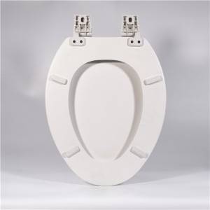 Molded Wood Toilet Seat – White Type (19inch)
