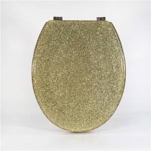 Polyresin Toilet Seat – Glitter Gold