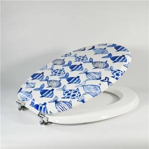 factory low price Starfish Toilet Lid - MDF Toilet Seat – Blue Fish – Haorui