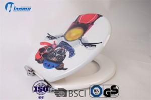MDF printed toilet seat with soft close function  , no voice close down