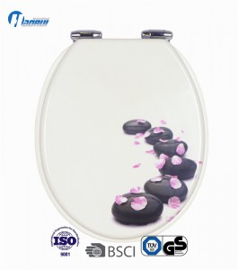MDF printed toilet seat with soft close function  , no voice close down
