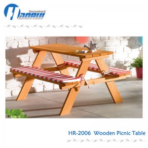 Children’s outdoor wood picnic table for garden use
