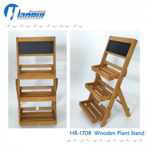 Wooden Plant Stand 3 Layers foldable, fir wood plant stand, Wooden plant rack with blackboard