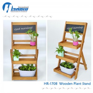 Wooden Plant Stand 3 Layers foldable, fir wood plant stand, Wooden plant rack with blackboard