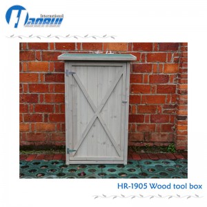 Outdoor wood garden tool box
