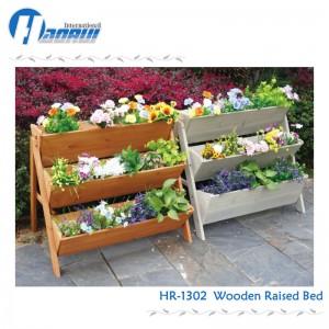 3 layer wood raised bed, wood planter, wood garden planter