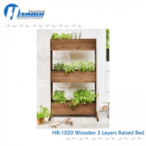 3 layers wooden raised planter Wooden raised bed