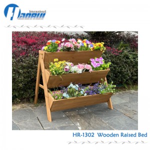 3 layer wood raised bed, wood planter, wood garden planter