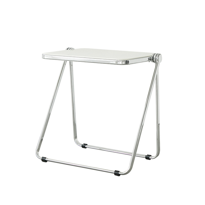 Transparent plastic folding chair backrest dining modern metal acrylic crystal chair