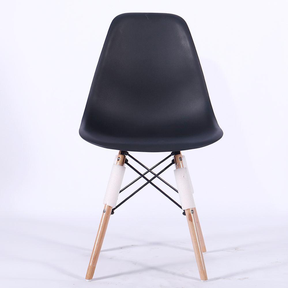 Wholesale China Molded Plastic Dining Chair Factory products –  Cheap Colored Popular Plastic Eames Chairs with Wooden Legs  – Haosi