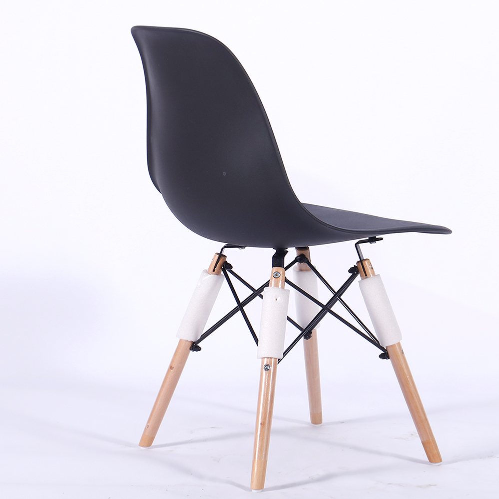 Cheap Colored Popular Plastic Eames Chairs with Wooden Legs