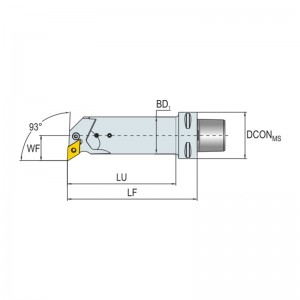 Harlingen PSC držač alata za tokarenje PDUNR/L Precizni dizajn rashladne tekućine, tlak rashladne tekućine 150 bara
