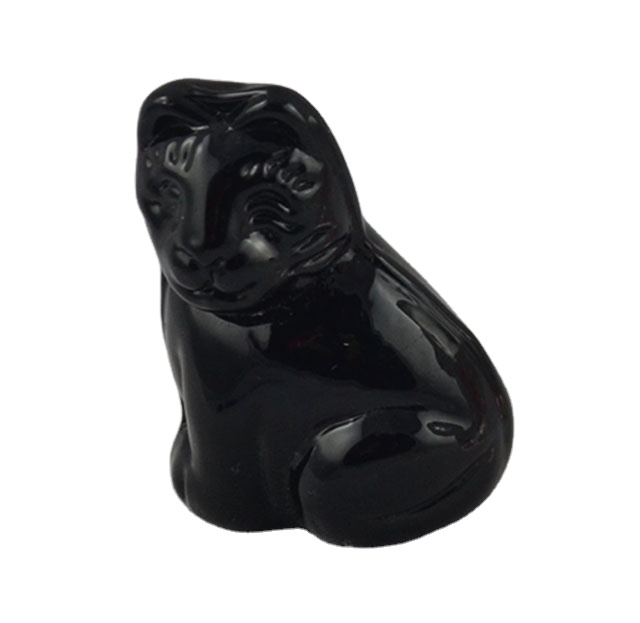 Excellent quality Glass Sentiment Pebble - holiday decoration glass statue cat glass black cat – Harmony