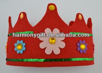 thick non-woven fabric crown for girl and boy