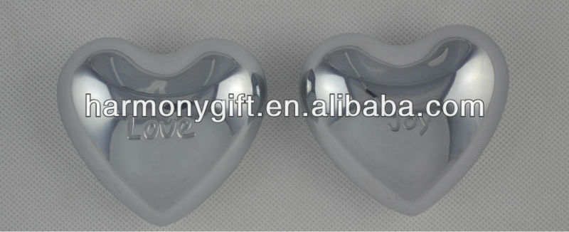 silver sound hearts with engraved words 6.5cm